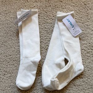 3 pairs Carters knee-high socks 4-7(shoe size 10-13) NWT
